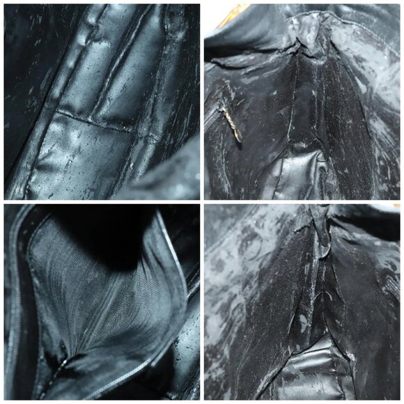 GUCCI Bamboo Shoulder Bag Leather 2way Black Gold 001 3444 1577 Auth 140164 - Picture 16 of 16